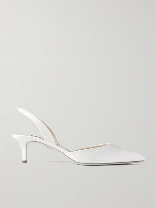 So Nude 50 Satin Slingback Pumps - White