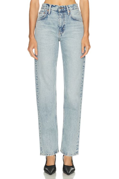 RE/DONE Blondie Straight Jeans in Ripped Tide - Blue. 32 also , 25, 26, 27, 28, 29