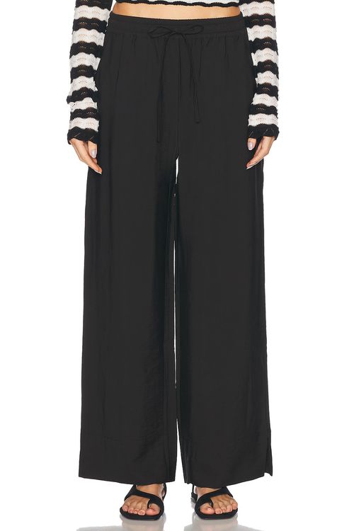House of Dagmar Drawstring Pant in Black - Black.  40 also in 32