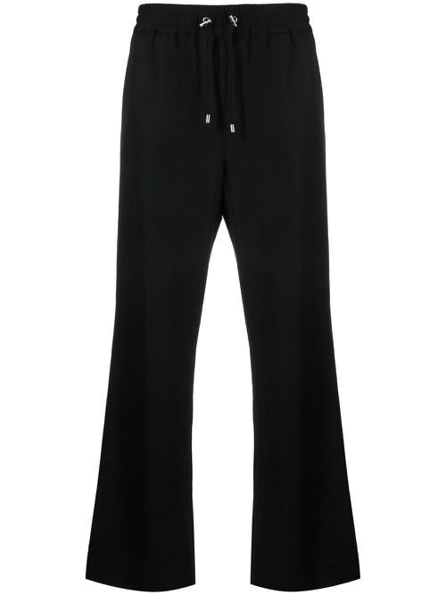 Pyjama-style wide-leg trousers - Black