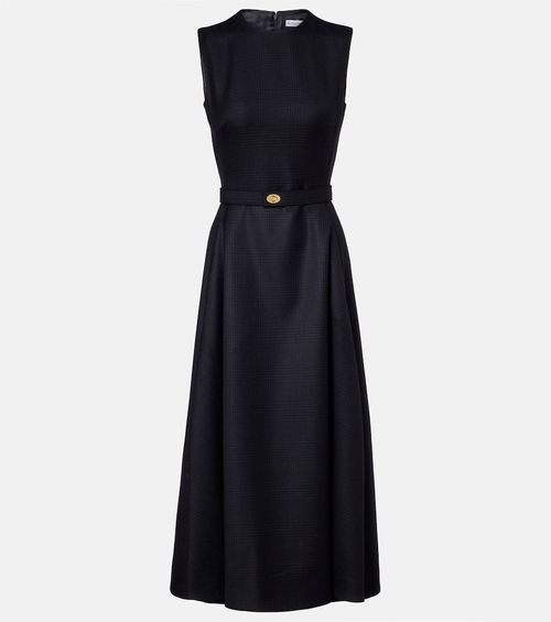 Prince of Wales check wool midi dress