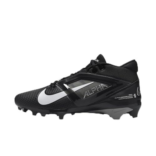 Nike Alpha Menace 4 Pro Football Cleats (FD7037-100, White/Metallic Silver/Photon Dust)