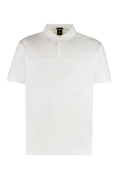 White Embossed Logo Polo