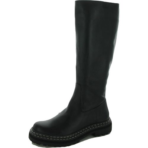 Phrancie Womens Zipper Leather Knee-High Boots