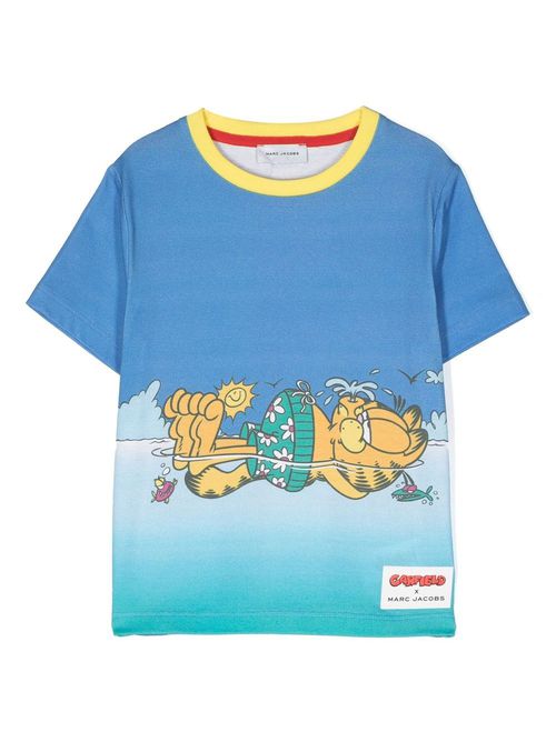 Graphic-print cotton T-shirt - Blue