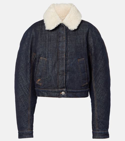 Denim blouson jacket