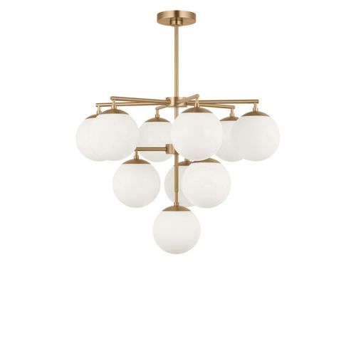 Satin Brass Chandelier from the Nube Collection