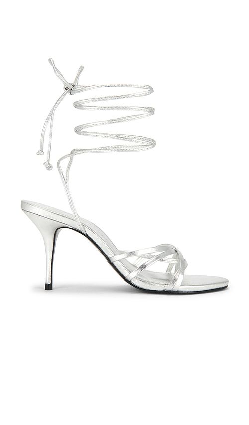 BLACK SUEDE STUDIO Tally 80 Sandal in Metallic Silver. - 36 also .5, 37, 37.5, 38, 38.5, 39, 39.5