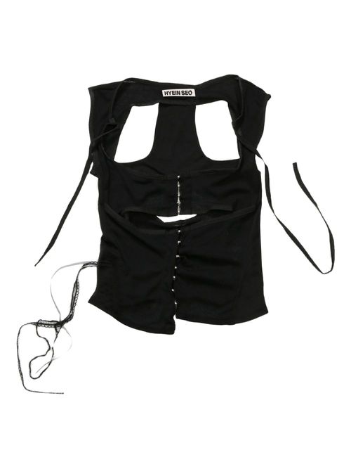 Hyein Seo cut-out top - ブラック