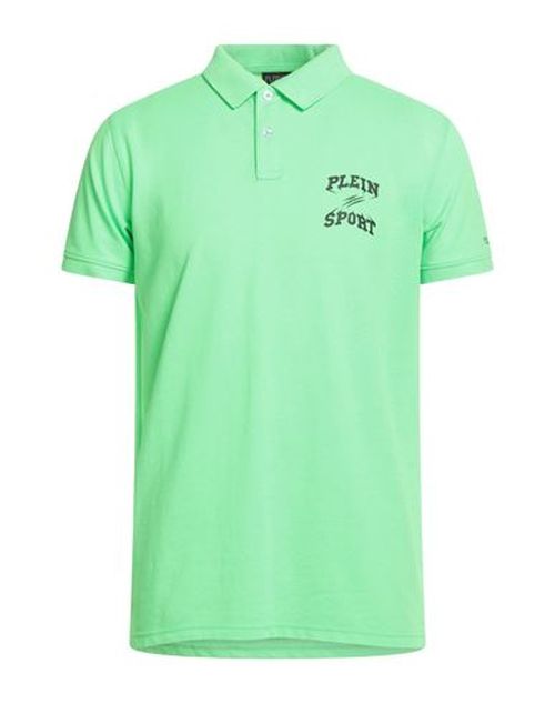 Swim Man Polo shirt Green Size L Polyester, Cotton