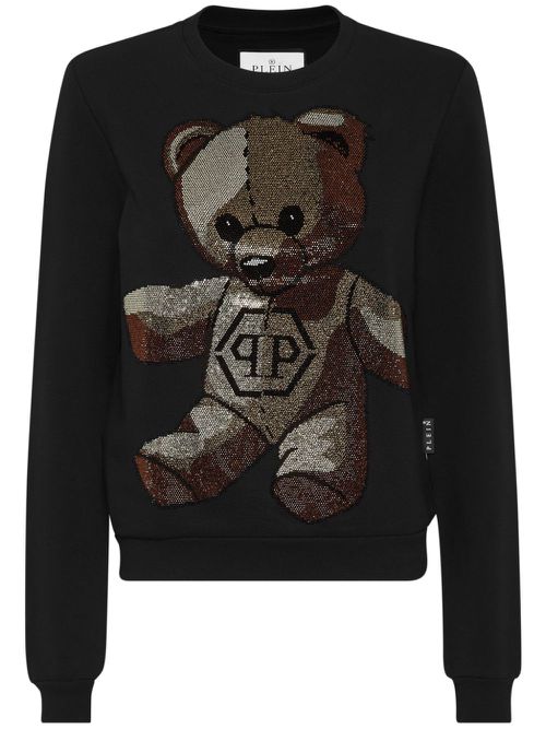 Teddy Bear crystal-embellished sweatshirt - Black