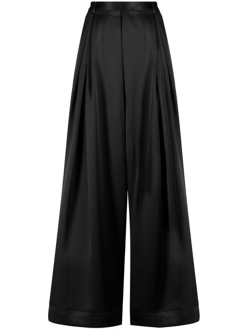 Pleated wide-leg pants - Black