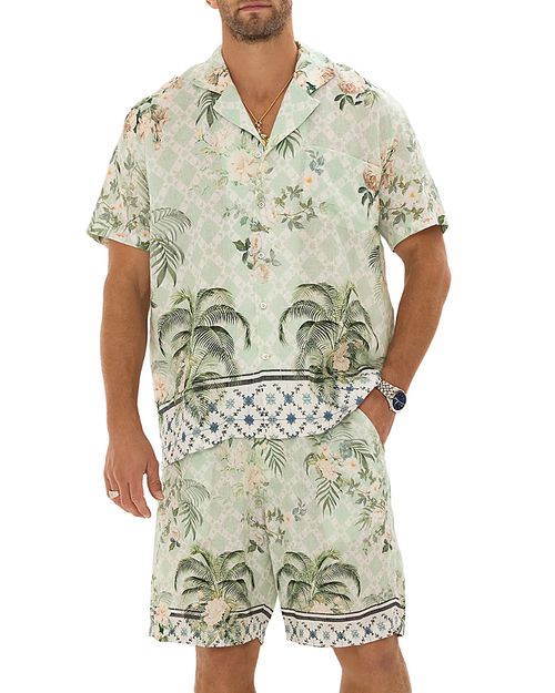 Relaxed Fit Printed Camp Shirt