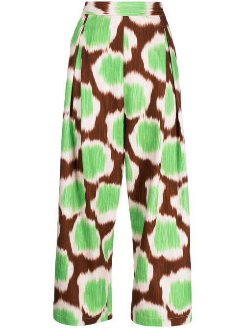 Straight-leg graphic-print trousers - Brown