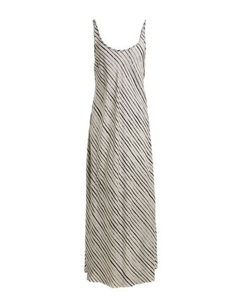 Masnada Woman Maxi dress Grey Size 4 Linen, Viscose
