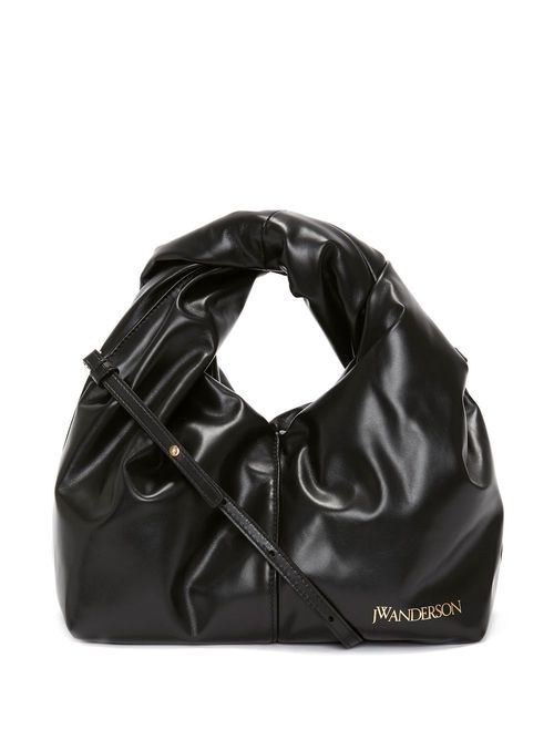 Mini Twister leather hobo bag - Black