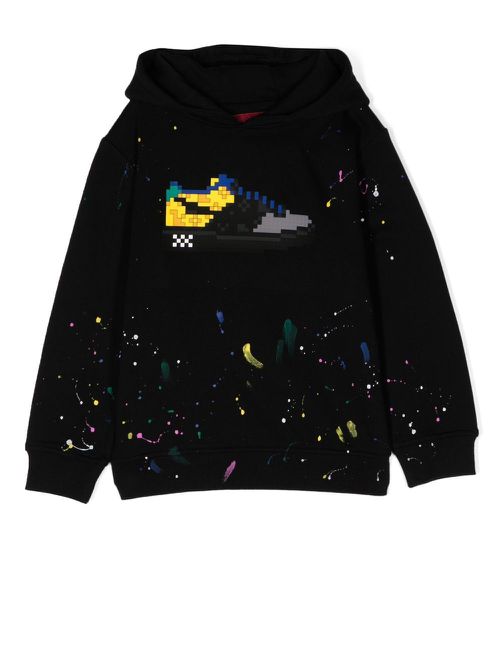 Louis paint-splatter hoodie - Black