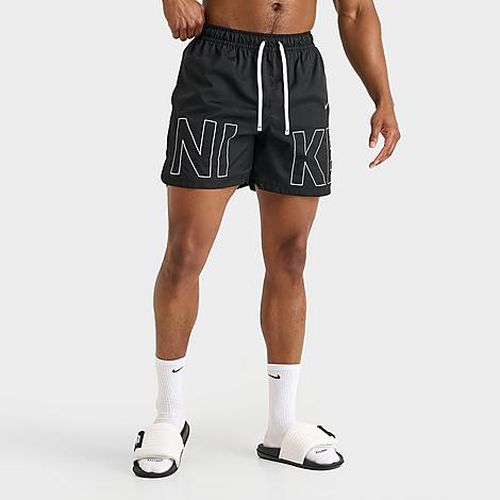 Men's Sportswear Embroidered Woven Flow Shorts in Black/White
