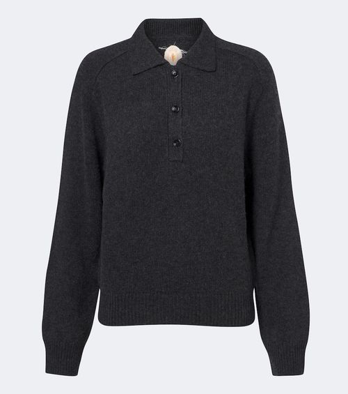 Wool and cashmere polo sweater