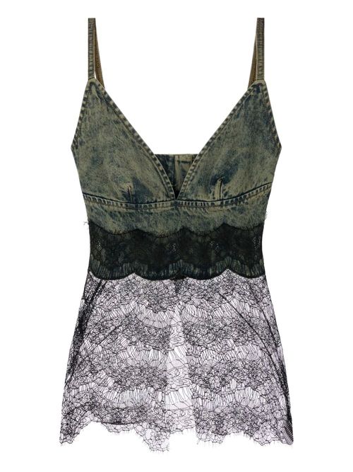 Denim lace top - Blue
