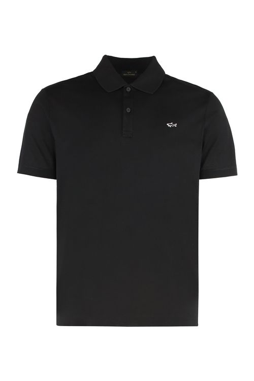 Cotton-Piqué Polo Shirt — Black
