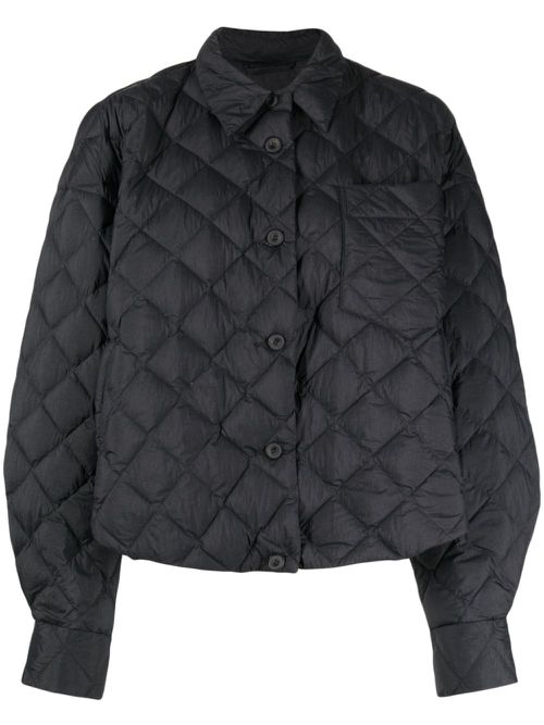 Diamond-pattern padded jacket - Black