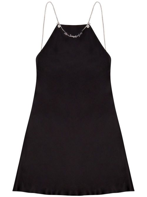 D-Eliz-Mini satin dress - Black