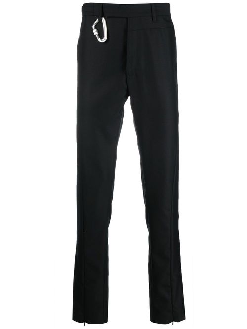 Hook-embellished straight chinos - Black