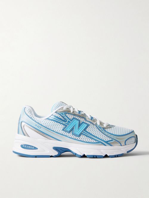 740 Metallic Rubber-trimmed Mesh Sneakers - Blue