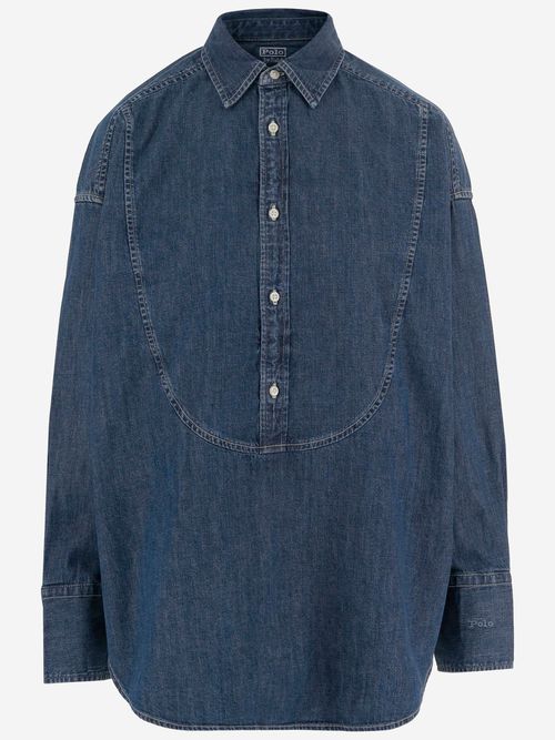 Denim Shirt With Curved Seams