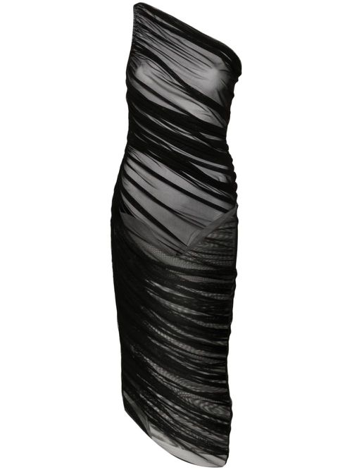 Diana asymmetric one-shoulder gown - Black
