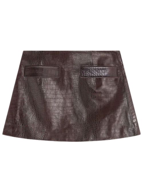 Rory Croc-effect Leather Miniskirt