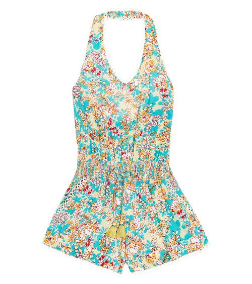 Poupette St Barth Kids Alida floral ruffled top