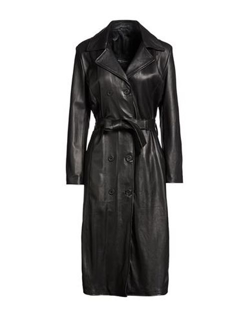 Woman Overcoat & Trench Coat Black Size M Leather
