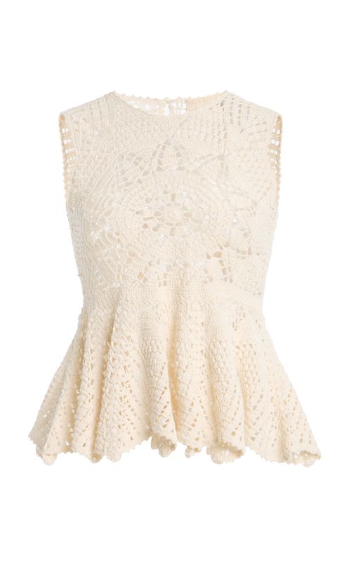Cora Crochet Peplum Top - Moda Operandi