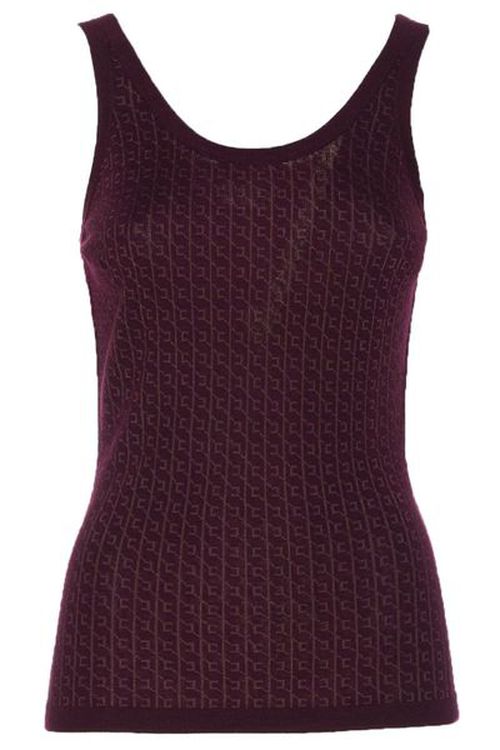 Elisabetta Franchi Monogram Fine-Knit Tank Top