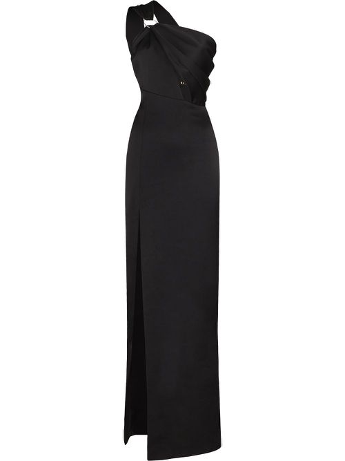 One-shoulder maxi dress - Black
