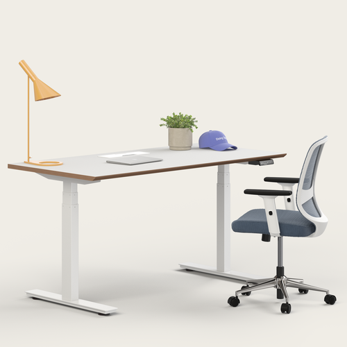 Recess Active Bundle | Ergonomic Chair Desk | Home Office Furniture Packages, Slate / Small - 120W x 70D cm / Whitewash/White