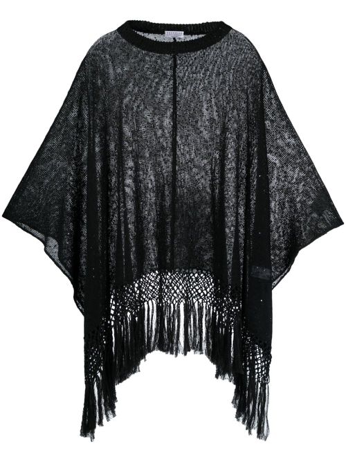 Sequin-embellished knitted blouse - Grey