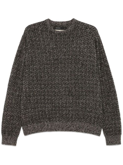 Herringbone-pattern sweater - Black
