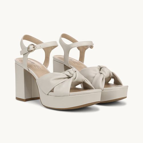 Stride Shoes August Dress Sandal Bone Faux Leather