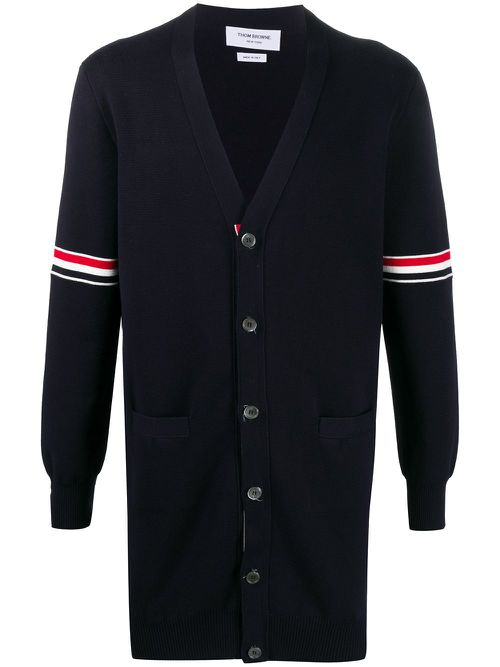 Milano stitch long cardigan - Blue
