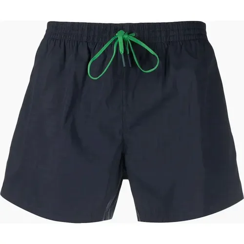Men's Fendi FF Monogram Swimshorts Navy Blue - Black