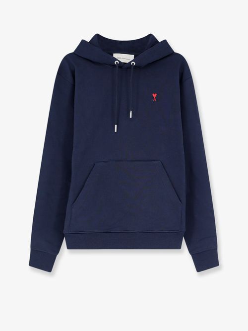 Logo-Embroidered Cotton Hoodie — Navy