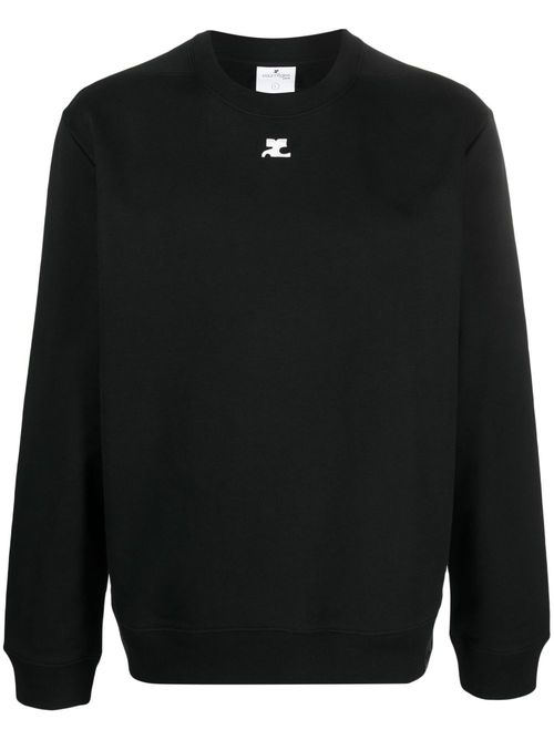 Logo-patch cotton sweatshirt - Black
