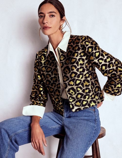 Jacquard Leopard Jacket Leopard, Lurex Jacquard