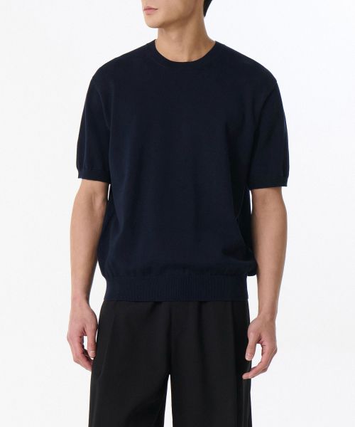 Washable Supima Cotton Crew Neck Short Sleeve Knit