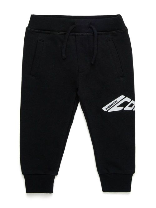 Icon-print track pants - Black