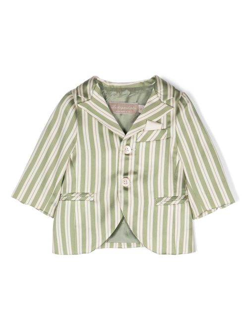 Pinstriped single-breasted blazer - Green