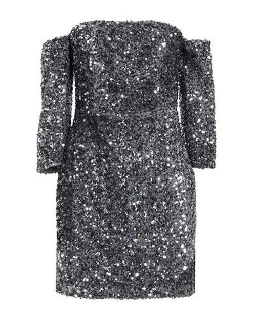 Woman Mini dress Grey Size M Polyester, Elastane